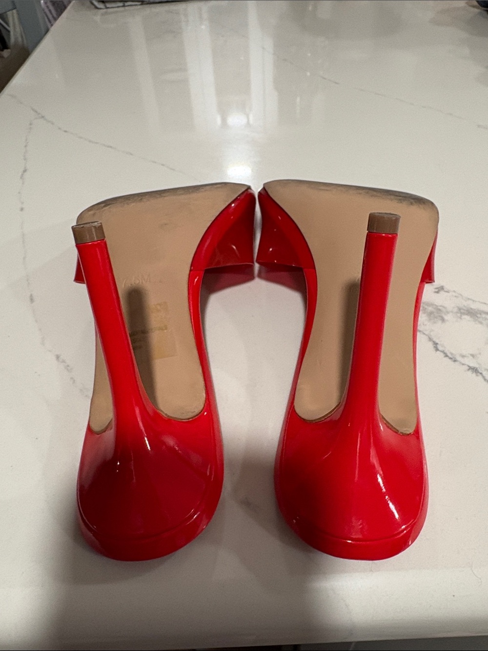 Steve Madden Red Patent Slide Heel Mules - Picture 7 of 7